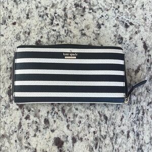 Kate Spade Black and White Striped Wallet